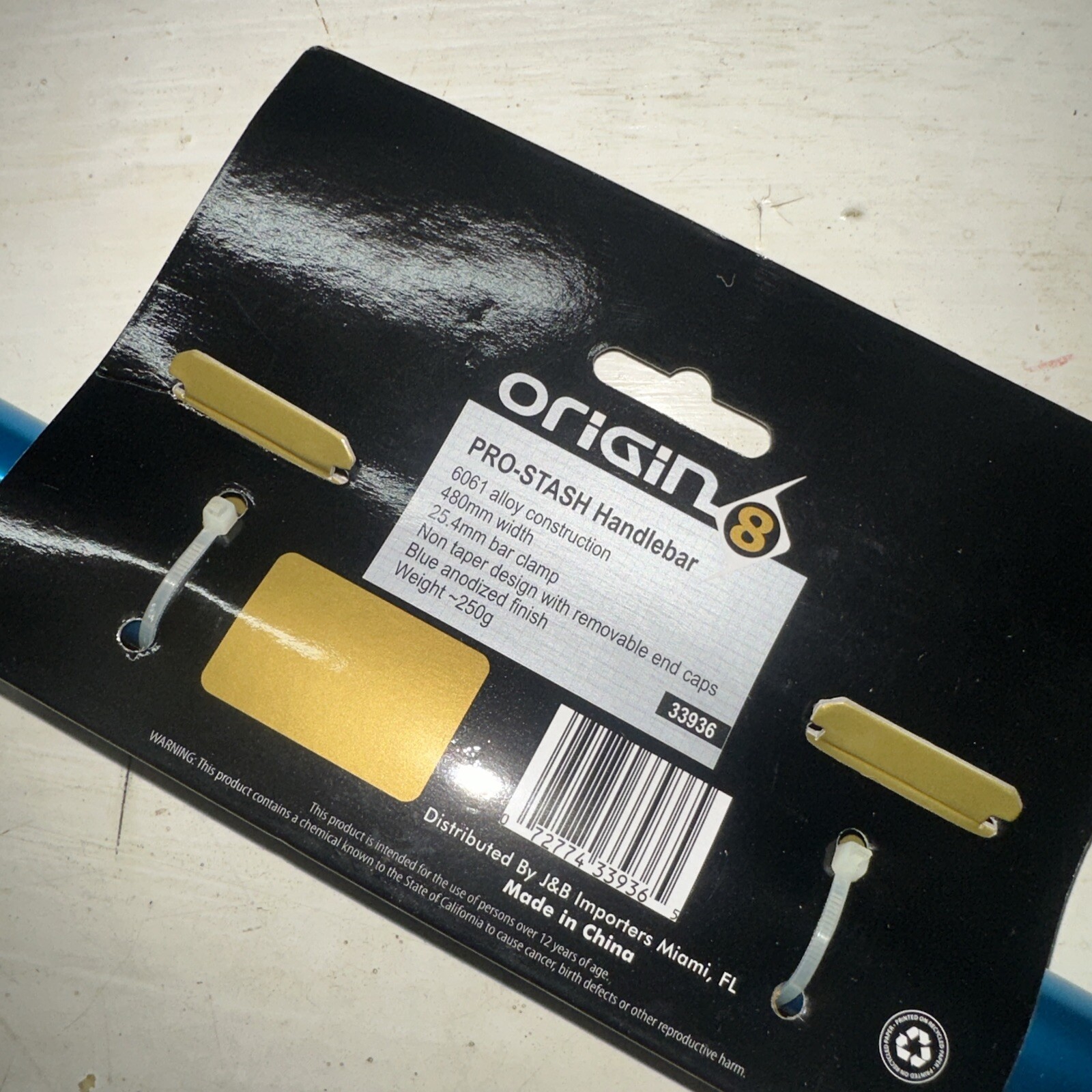 Origin8 Pro-Stash Handlebar BLUE Flat Bar Alloy 480 mm 25.4 Diameter Bike