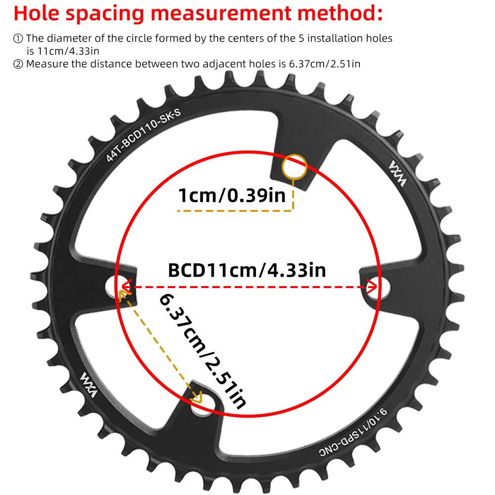 Road Bike 110BCD Crank 4 Claw Chainring Narrow Wide Chainwheel 36-52T for R7000