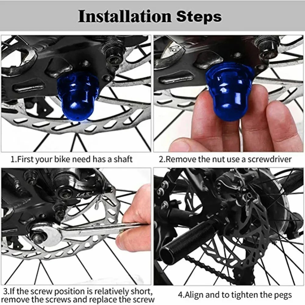 New Bike Pegs Aluminum Alloy Anti-Skid Lead Foot Bicycle Pegs Fit 3/8 inch Axles