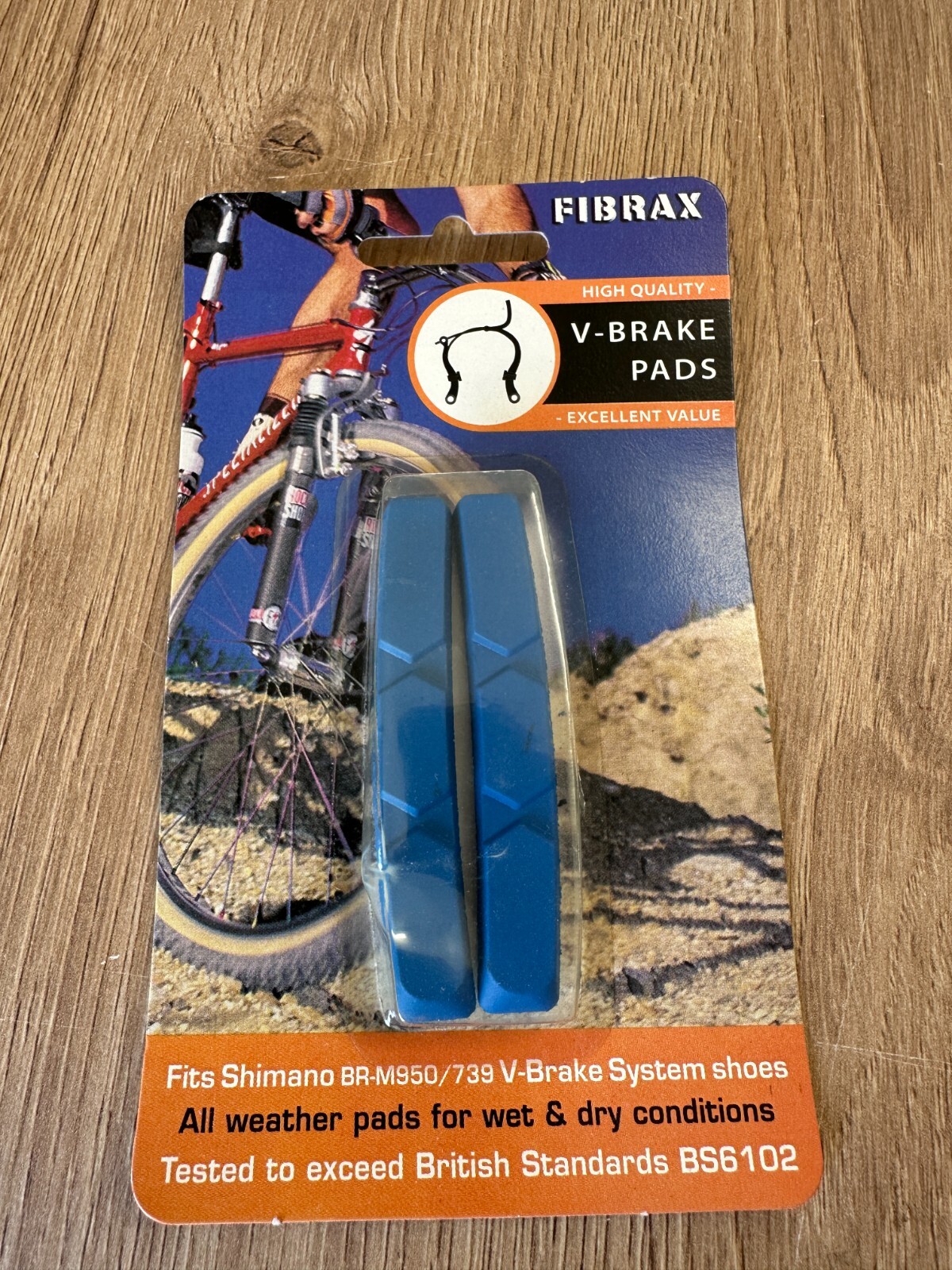 Bicycle Parts NIB NOS Fibrax V-Brake Pads Blue for Shimano XTR BR-M950 / BR-M739