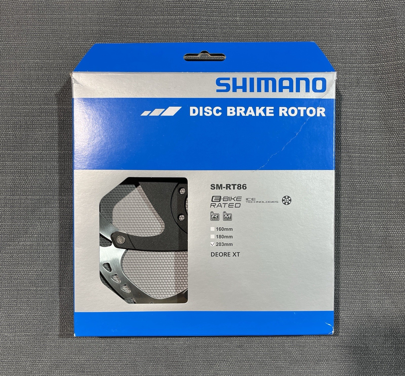 Shimano Deore XT SM-RT86 Disc Brake Rotor 203mm 6-Bolt E-Bike Rated Ice-Tech