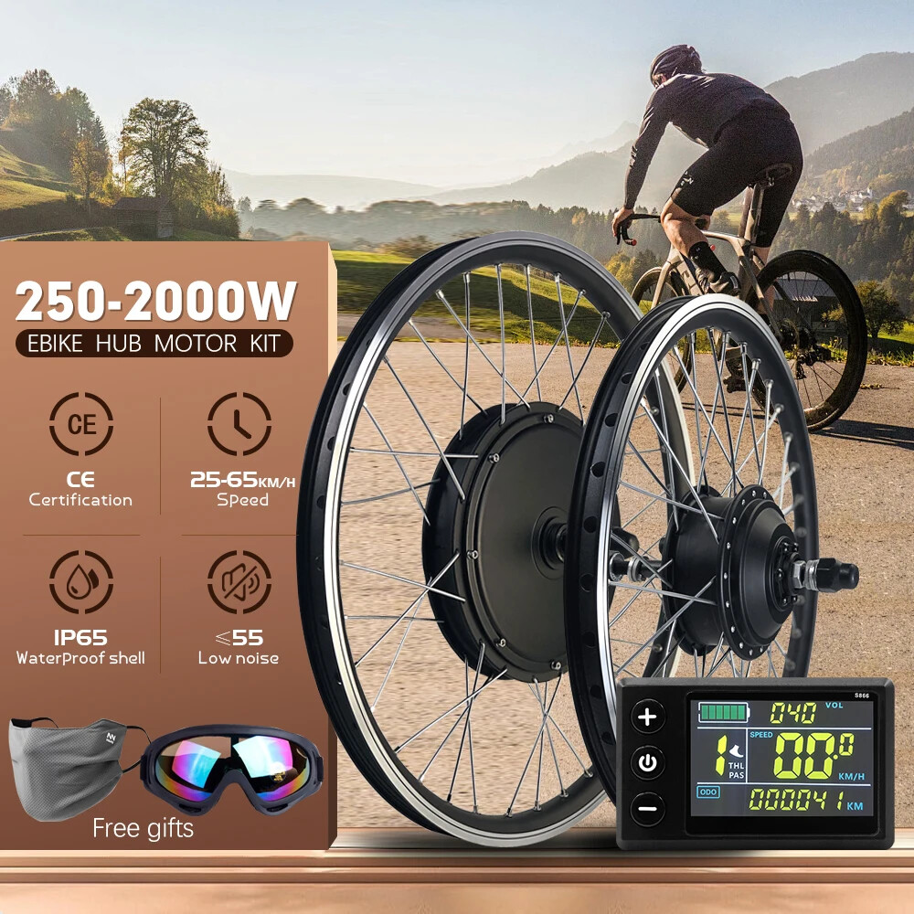 48V 350W 500W 1000W 1500W 2000W MTB Ebike Conversion Kit Front Rear Hub Motor