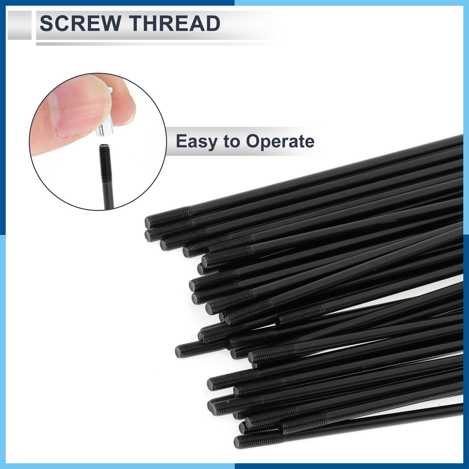 1 Set 12G 245mm Length Bicycle Spokes Nipple Carbon Steel Black Universal New