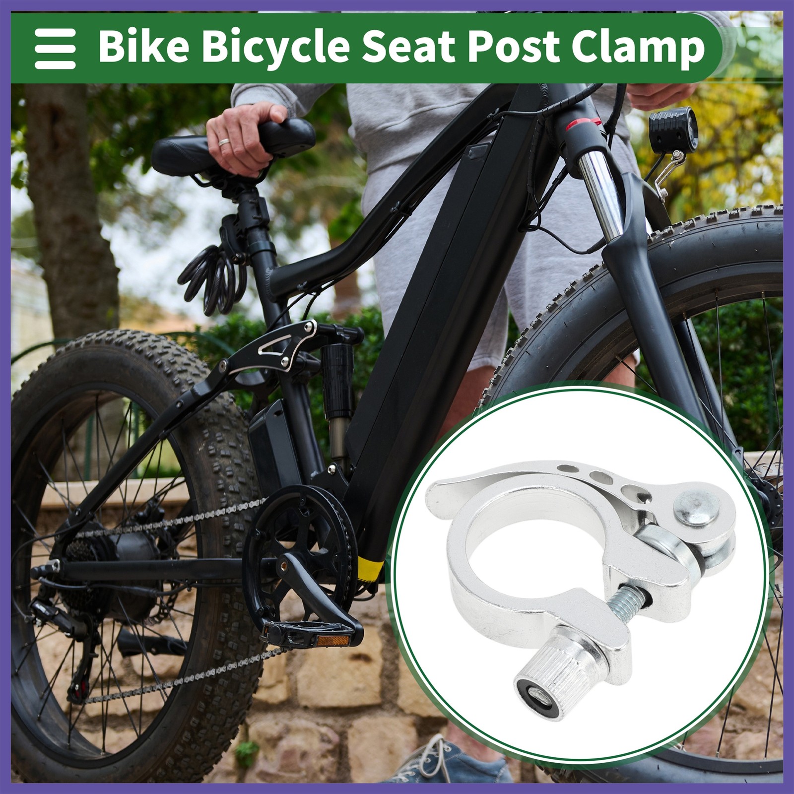 Bike Bicycle Seat Post Clamp Seatpost Collar 31.8mm Silver Tone