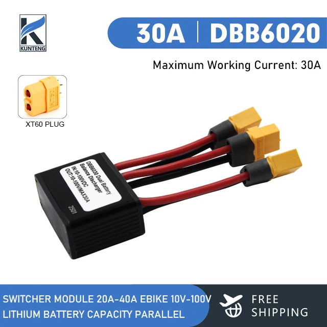 Electric Bicycle Battery Connect 10-100V 20A/30A/40A Adapter Discharge Converter