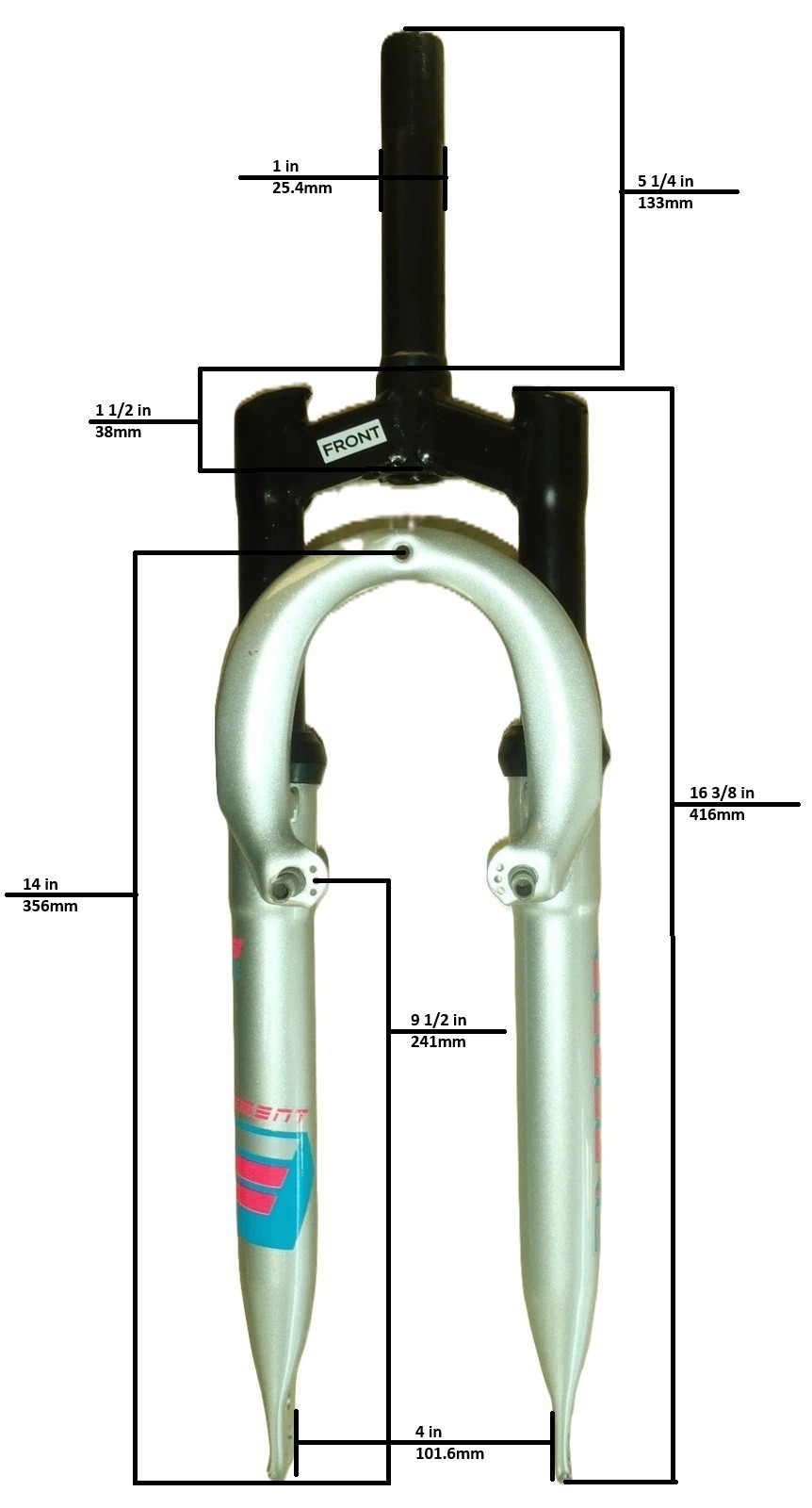 ELEMENT 24″ SILVER/BLACK MOUNTAIN SUSPENSION FORK BIKE PARTS 484-2