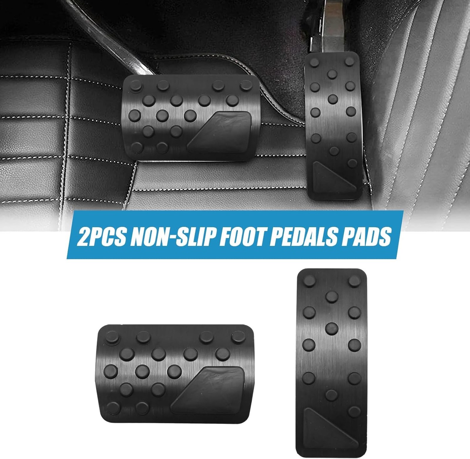 2Pcs Vehicle Pedal Cover Set Non Slip Fit for Dodge Durango Jeep Grand Cherokee