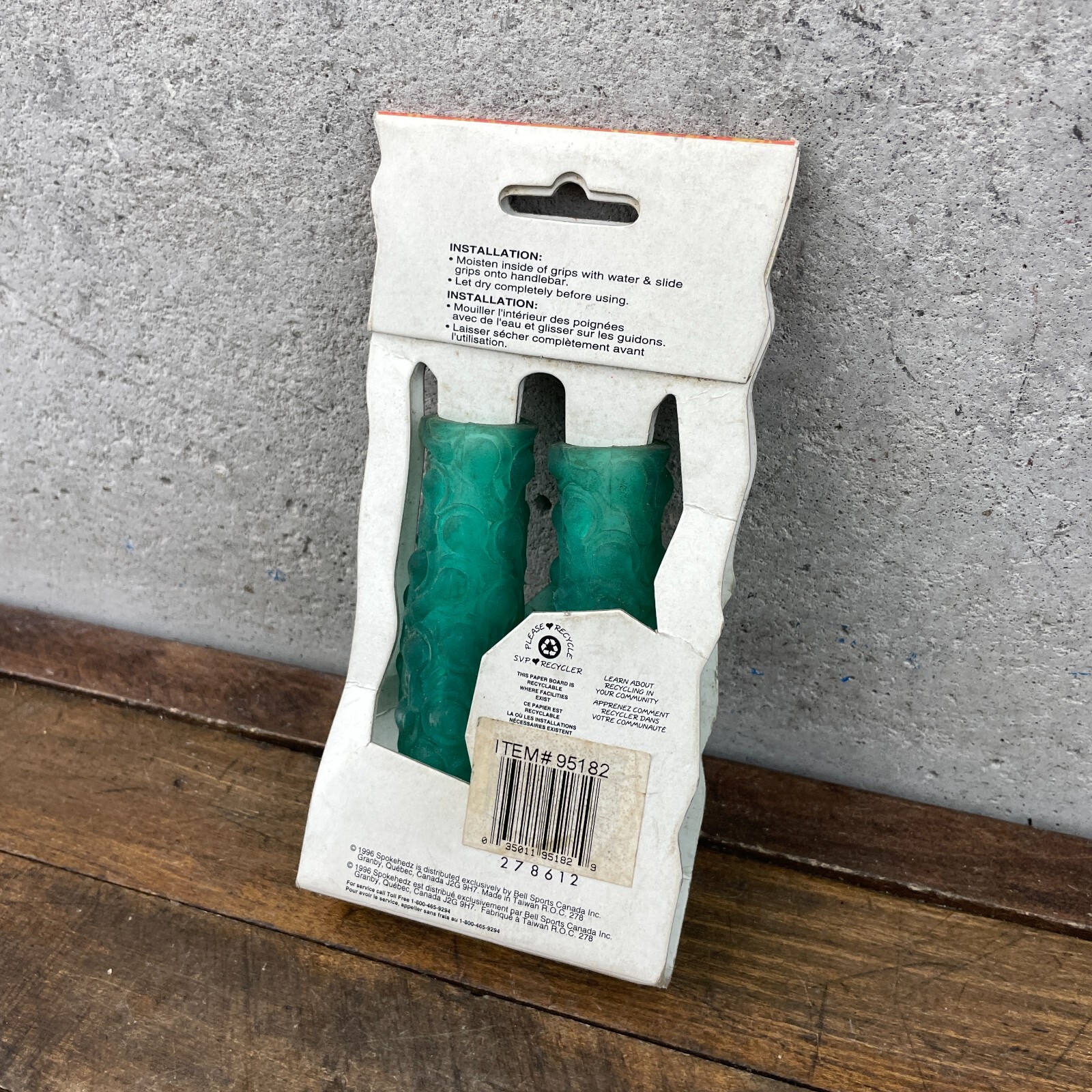 Vintage SpokeHedz Grips Green 1990s Old BMX ATB MTB 4.5 in Spoke Hedz Goohy
