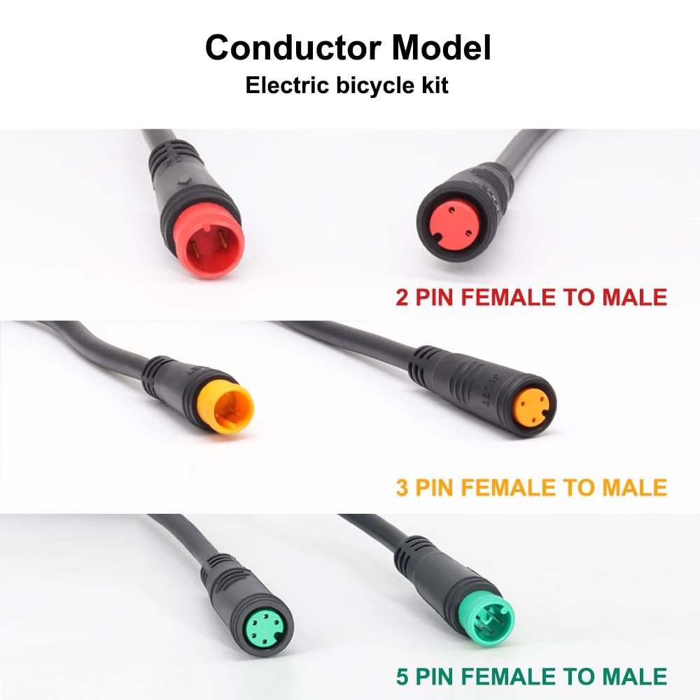 Ebike Extension Cable for Electric Bike Gear Sensor Waterproof Connector 2 Pi…