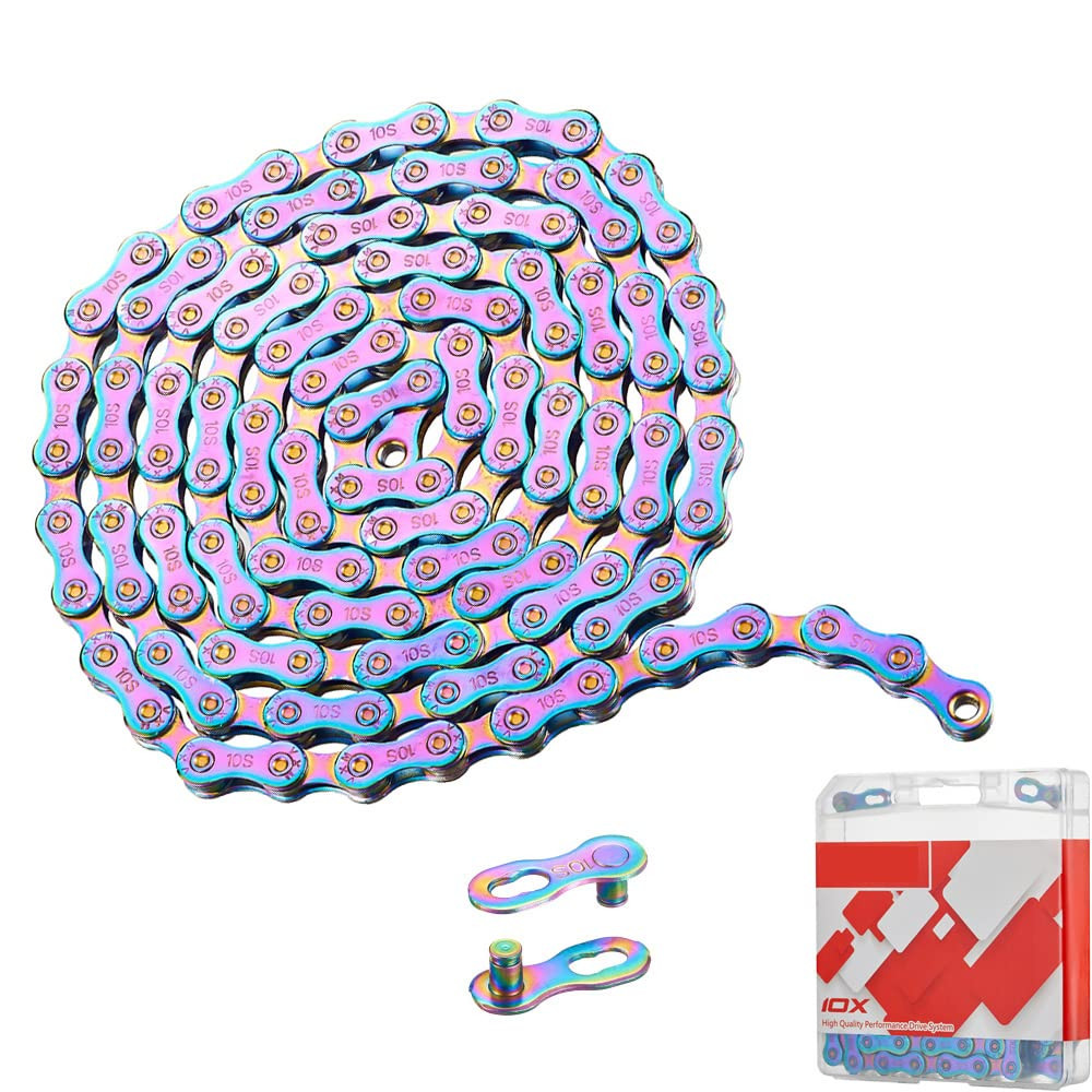10 Speed Bike Chain Rainbow Chain for Bike 1/2″ X11/128 116 Links Lightweight Bi
