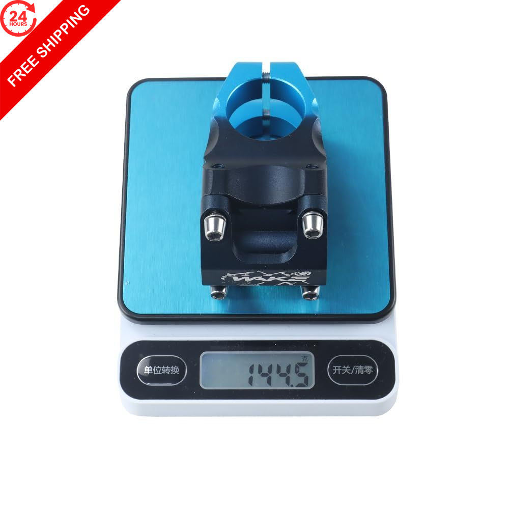 CYSKY Bike Stem 31.8 50mm MTB CNC Precision x 50mm, Black & Blue