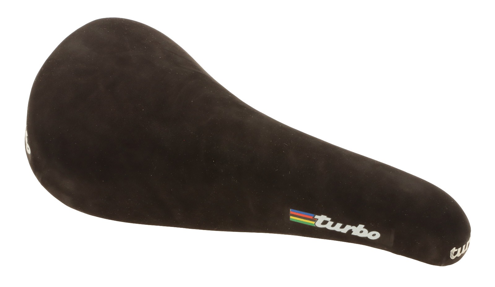 Selle Italia Turbo SUEDE Leather Saddle Black w/ WC STRIPES 90s Steel NEW NOS