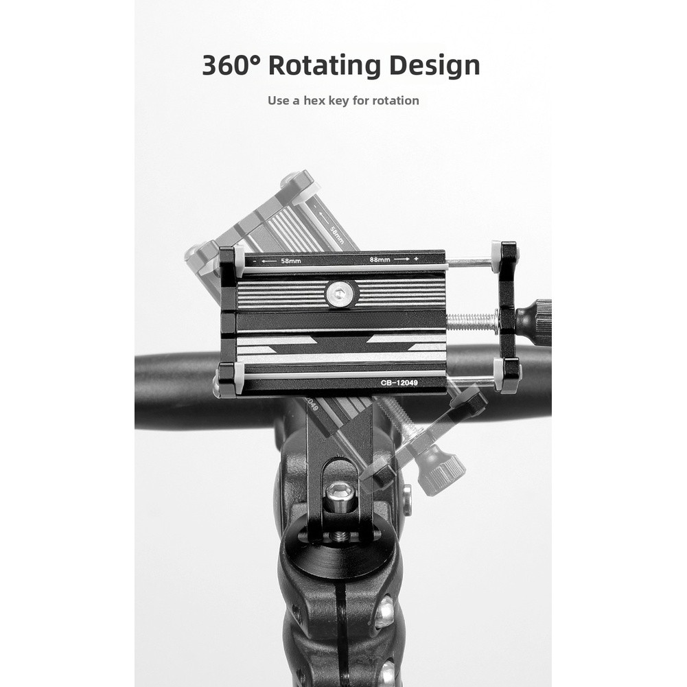 4-Claw Aluminum Bike Phone Holder with Anti-Slip Silicone 58-88mm Phone Fit