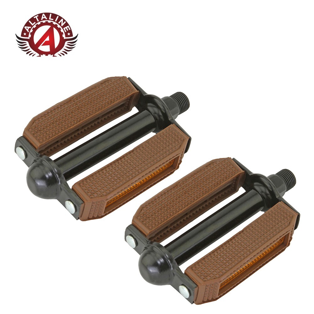 ALTA BICYCLE BLOCK PVC PEDALS 507 IN COMPATIBLE WITH 9/16 CRANK BROWN/BLACK