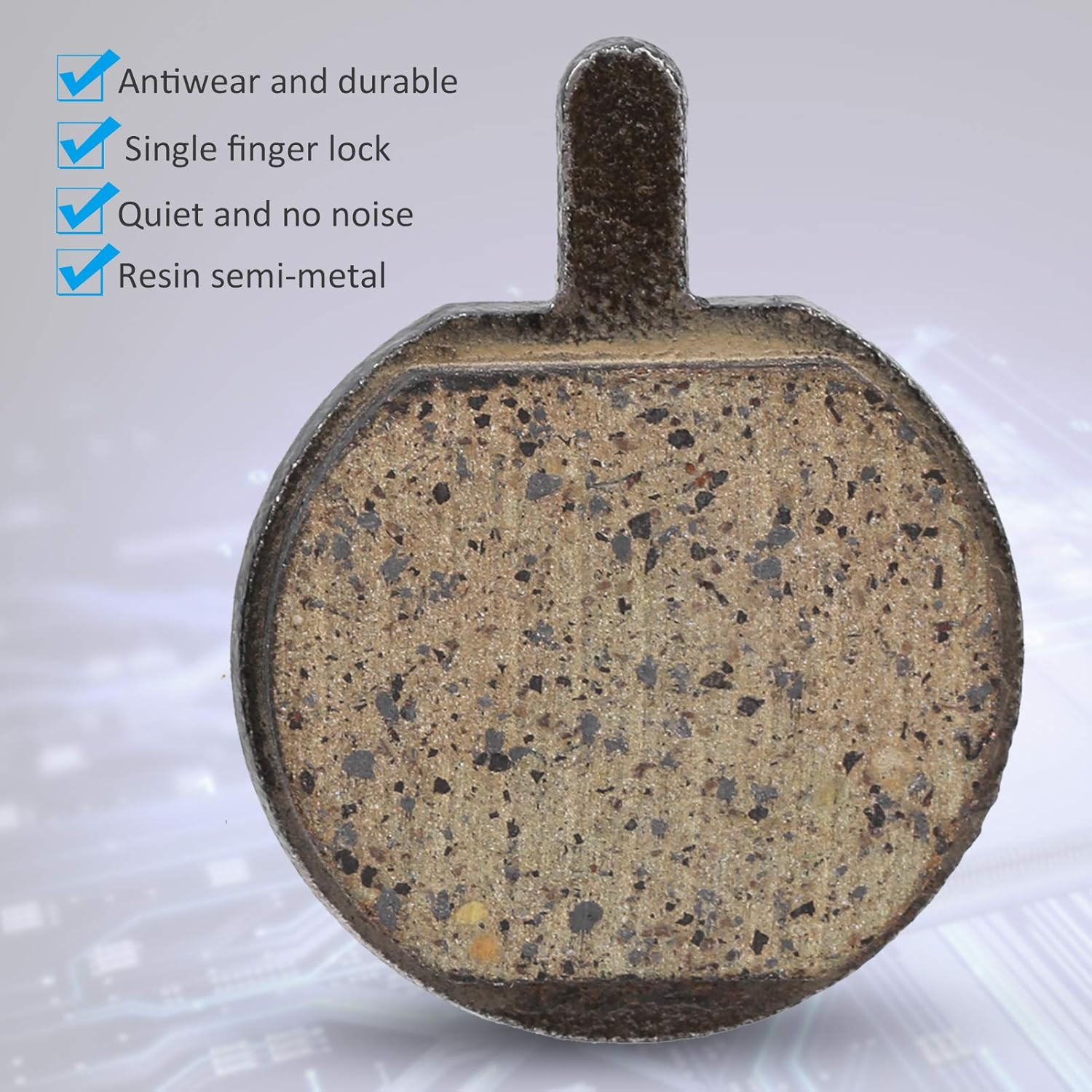 Bike Brake Pads, Bicycle Disc Resin Brakes Pad Semi Metal Smooth Braking Low Noi