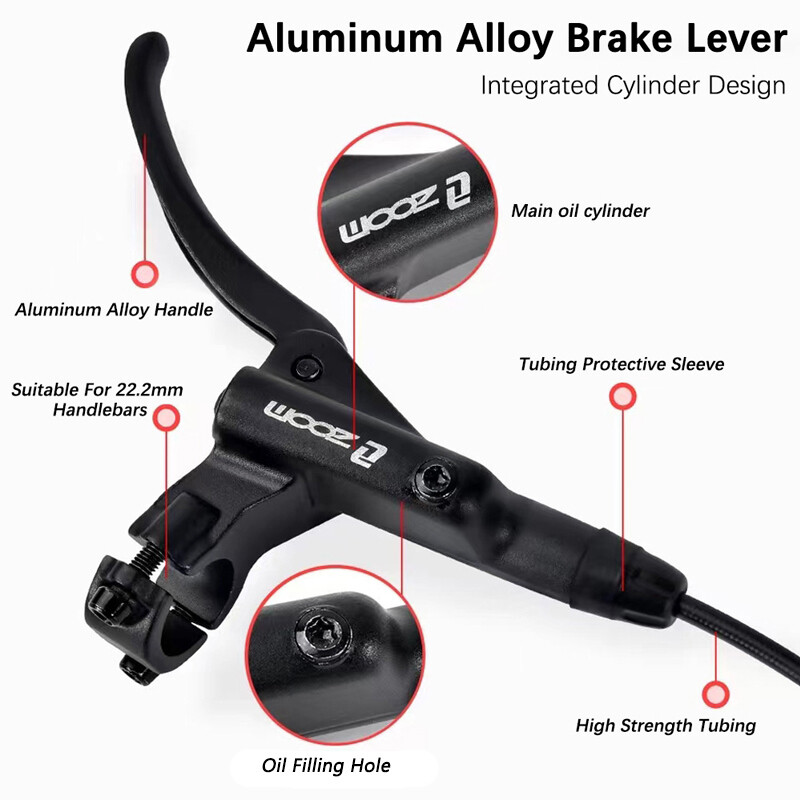 ZOOM Hydraulic Disc Brake 4-Piston Caliper Lever IS/PM 160mm Mountain Bike Part