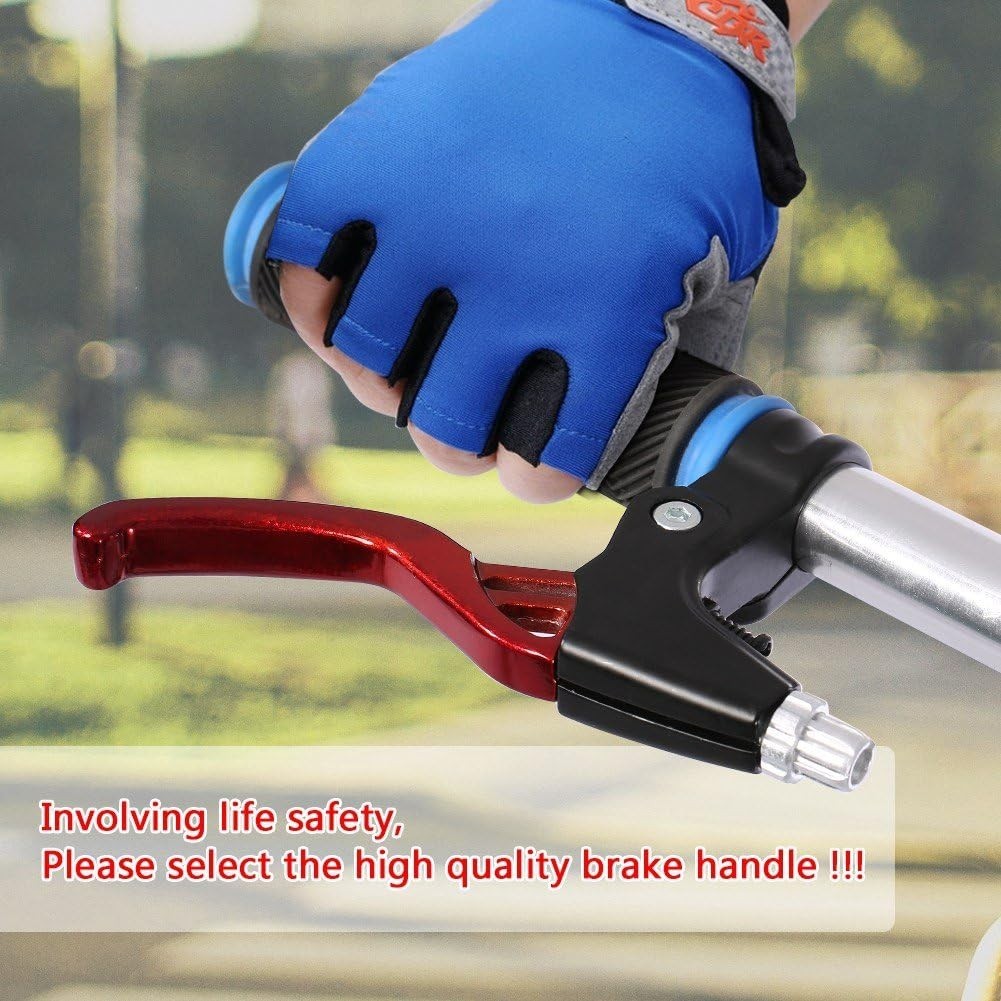 Ambidextrous Bicycle Brake Handle Set – Automatic Restoration – 6.3 inch – Red