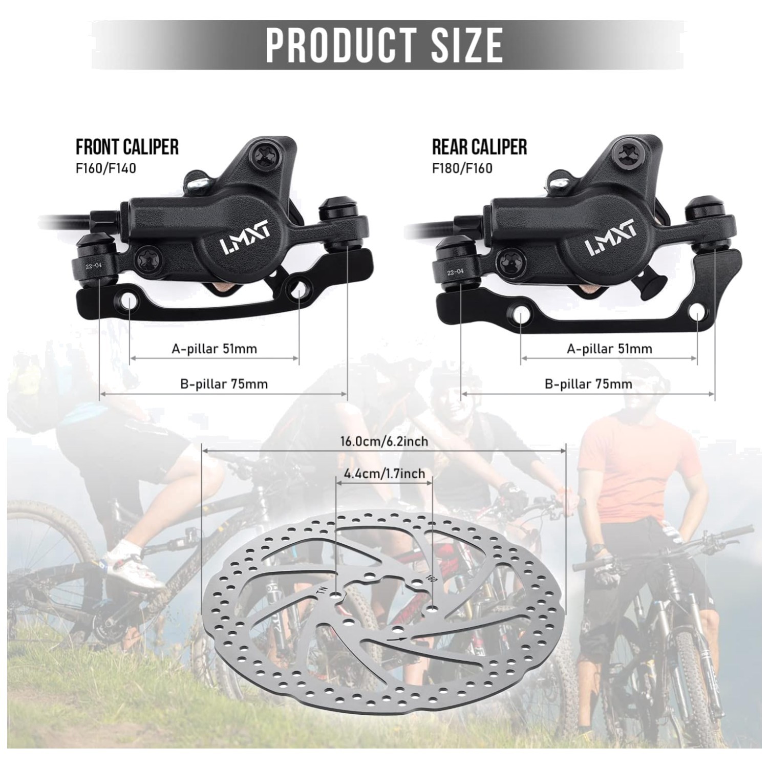 Left Front & Right Rear Brake Kit for Mountain Bike