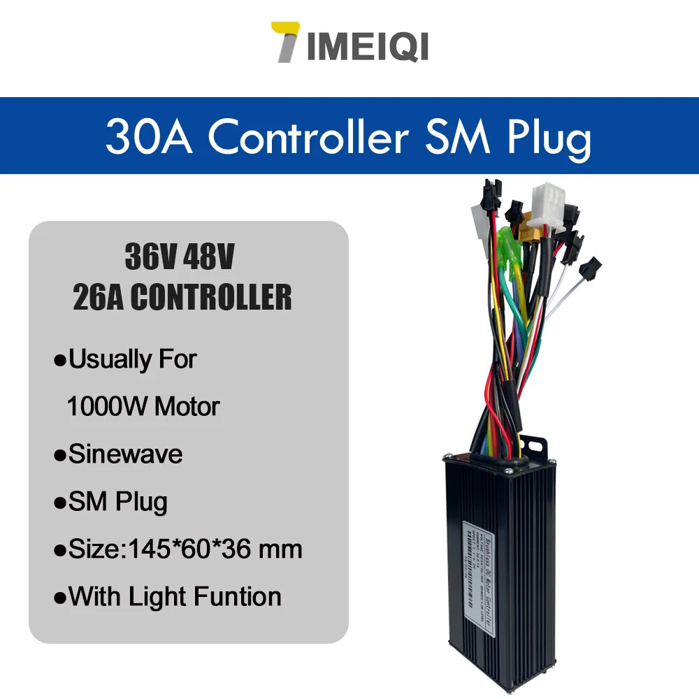 Three-Mode Ebike Sine Wave Controller 36V 48V 17-40A with LCD S866 S966 Display