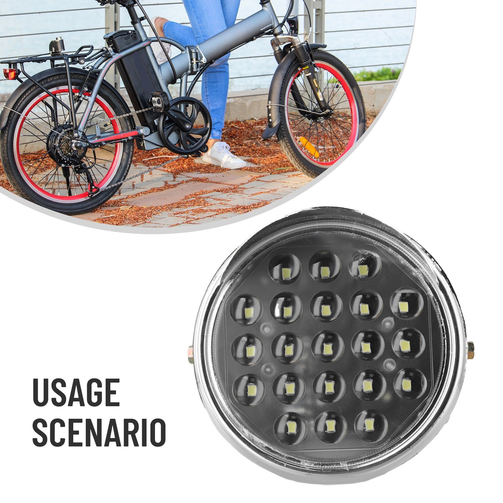 Headlight Electric Tricycle 12V-80V Aluminum Alloy Assembly LED Spotlight