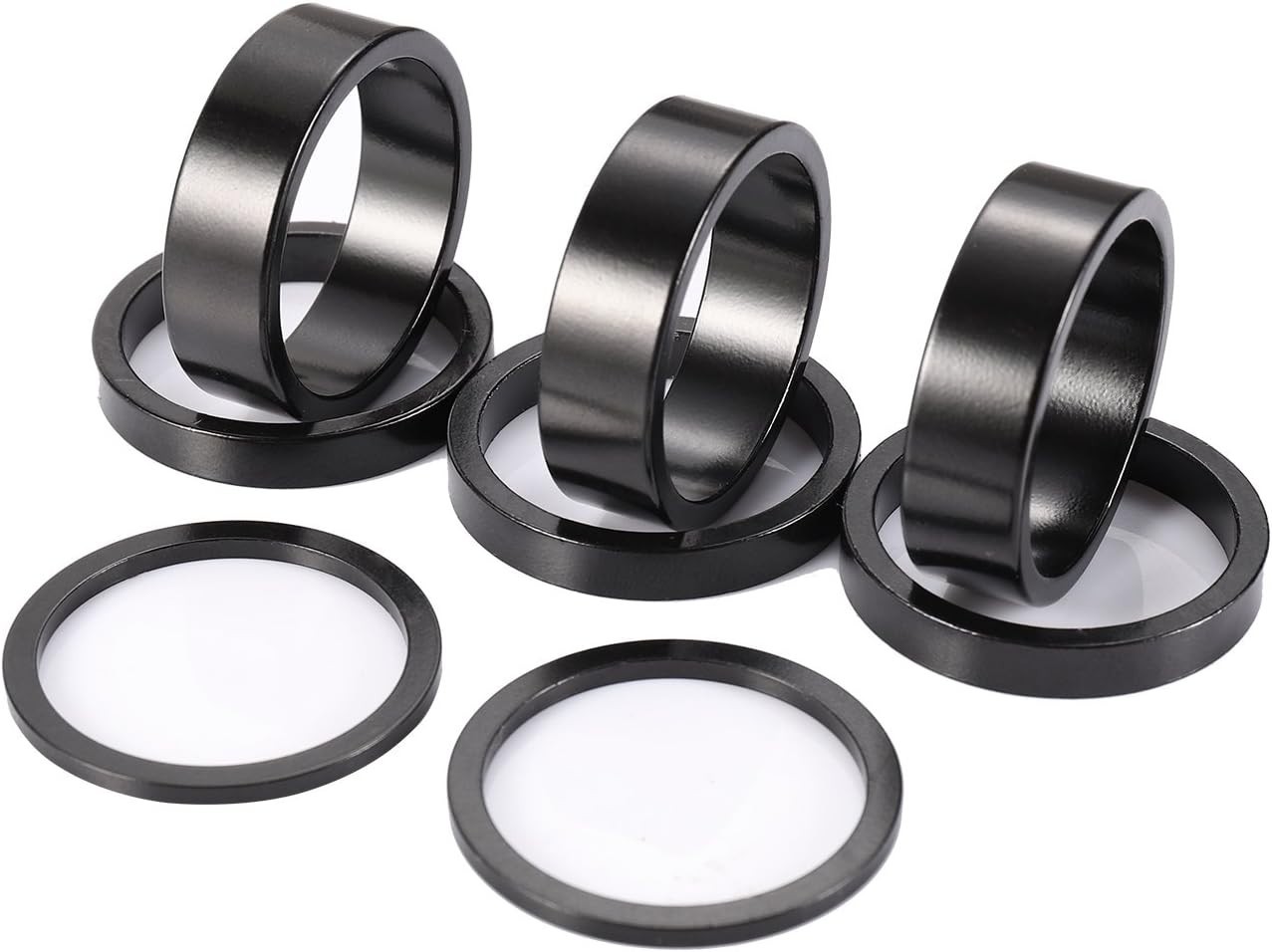 Versatile Aluminum Alloy Headset Spacer Set – 8 Pieces for Easy Bike Adjustments