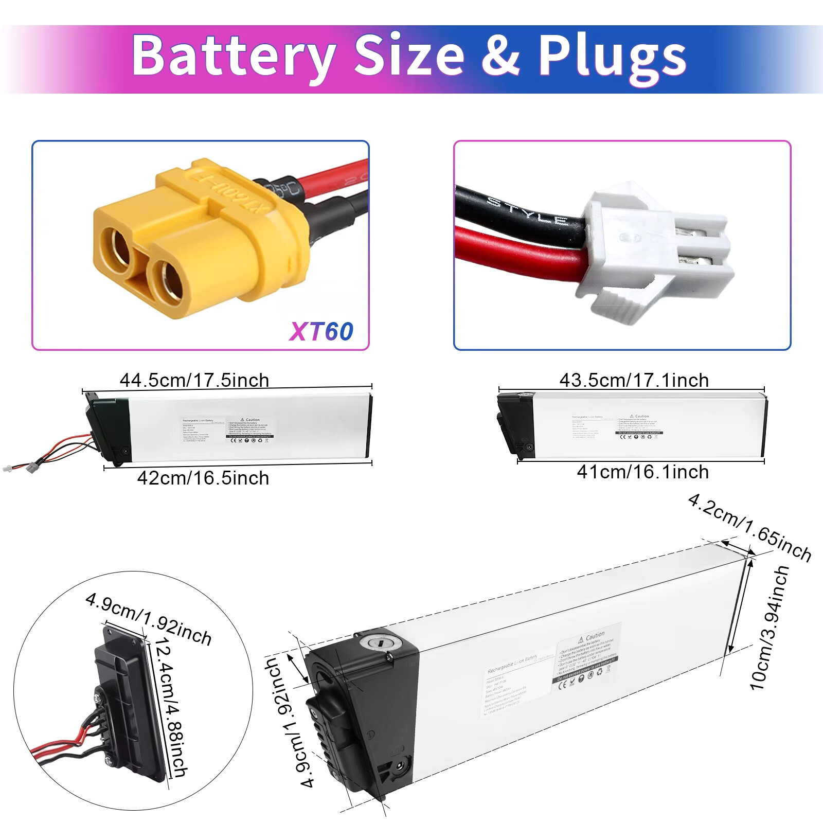 for SAMEBIKE BEZIOR KAISDA 48V 10Ah Electric Bike Li-ion Battery Replacement