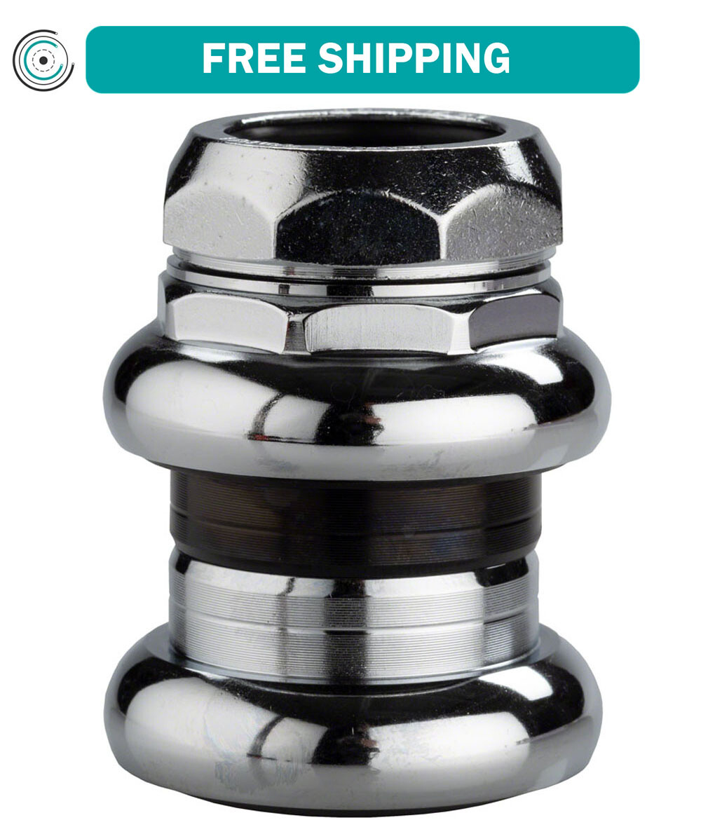 Tange-Seiki Levin CDS 1″ Threaded Headset: 27.0mm Crown Race Chrome