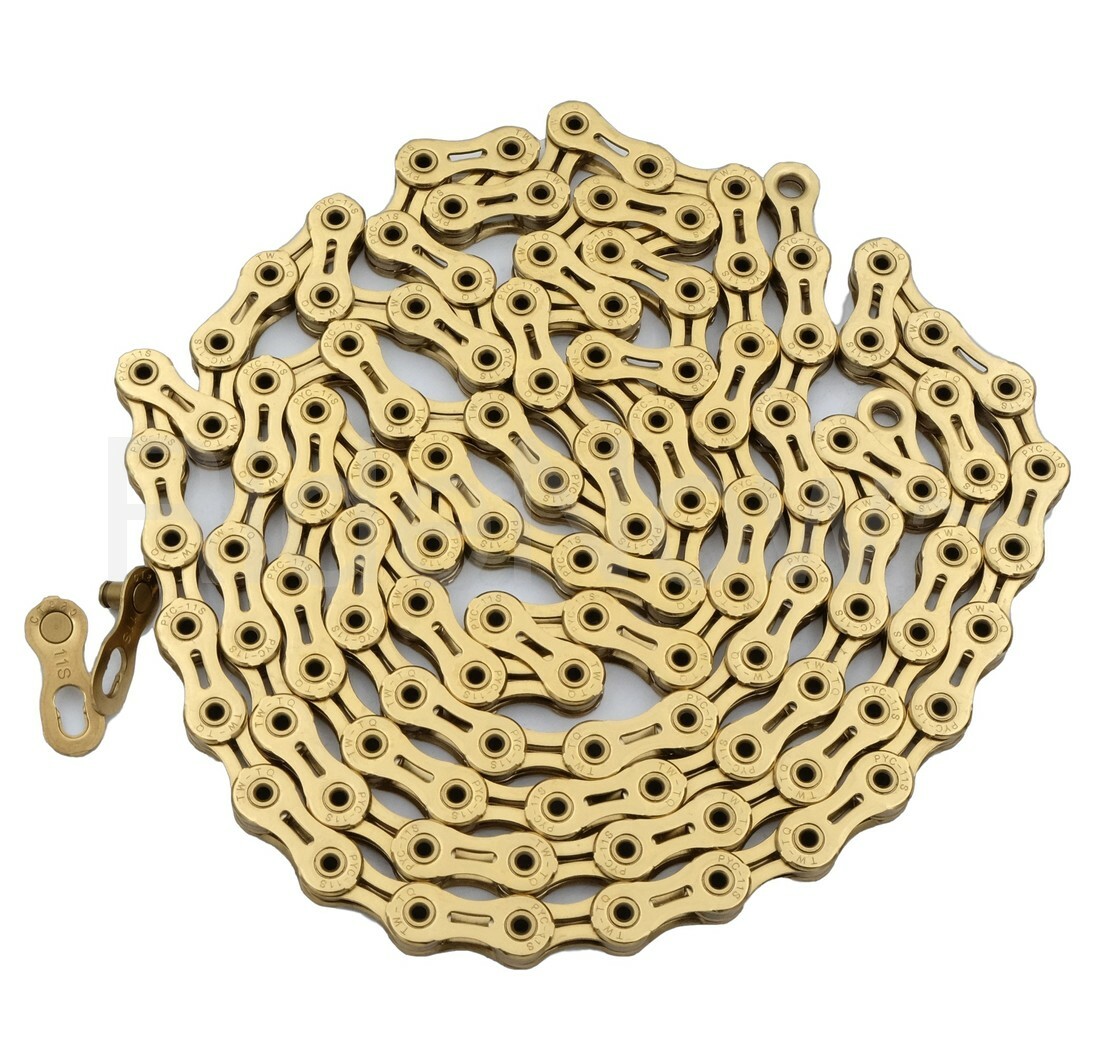 NEW 238g 116Link 11-Speed 1/2″x11/128″ Bike Chain,Ceramic Coating Ti Gold
