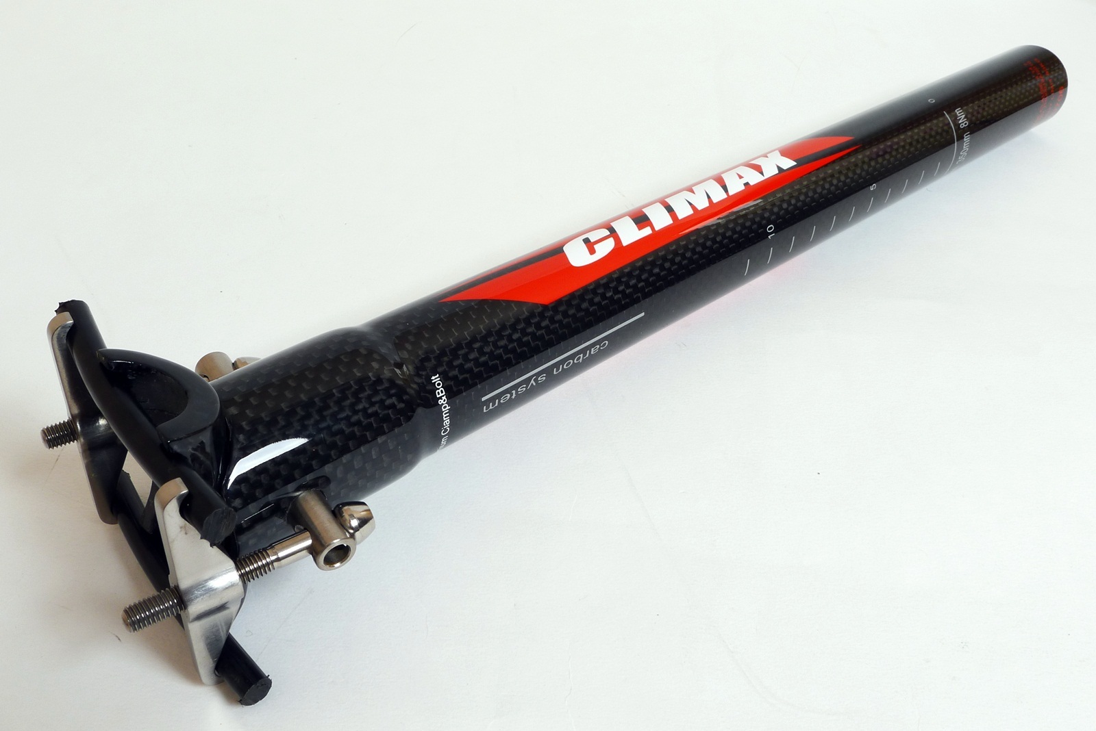 145g,34.9×350 Climax SP02C 3K gloss carbon Seatpost Ti bolt Road MTB bike Black