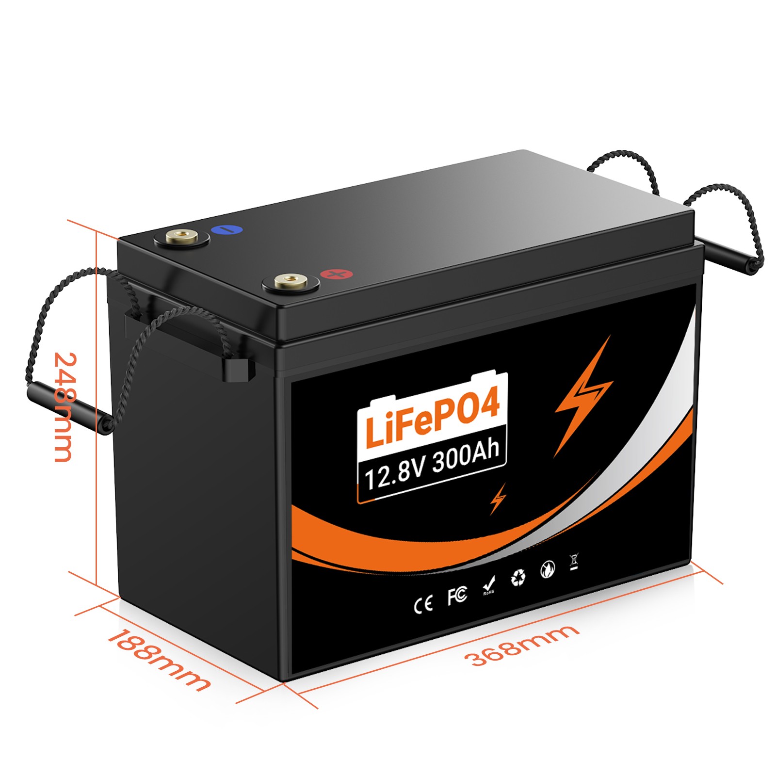 UPP 24V 12V 300Ah Lithium LiFePO4 Battery 3840Wh Solar Battery Pack 5000+ cycles