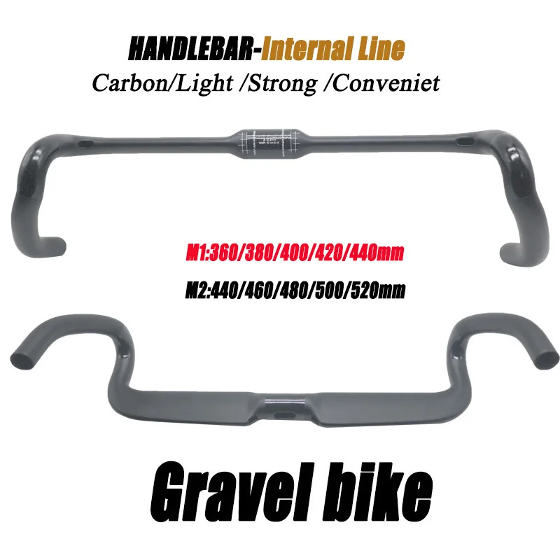 Carbon Fibre Gravel Road Bike Drop Bar 31.8mm Clamp Full Internal Cable