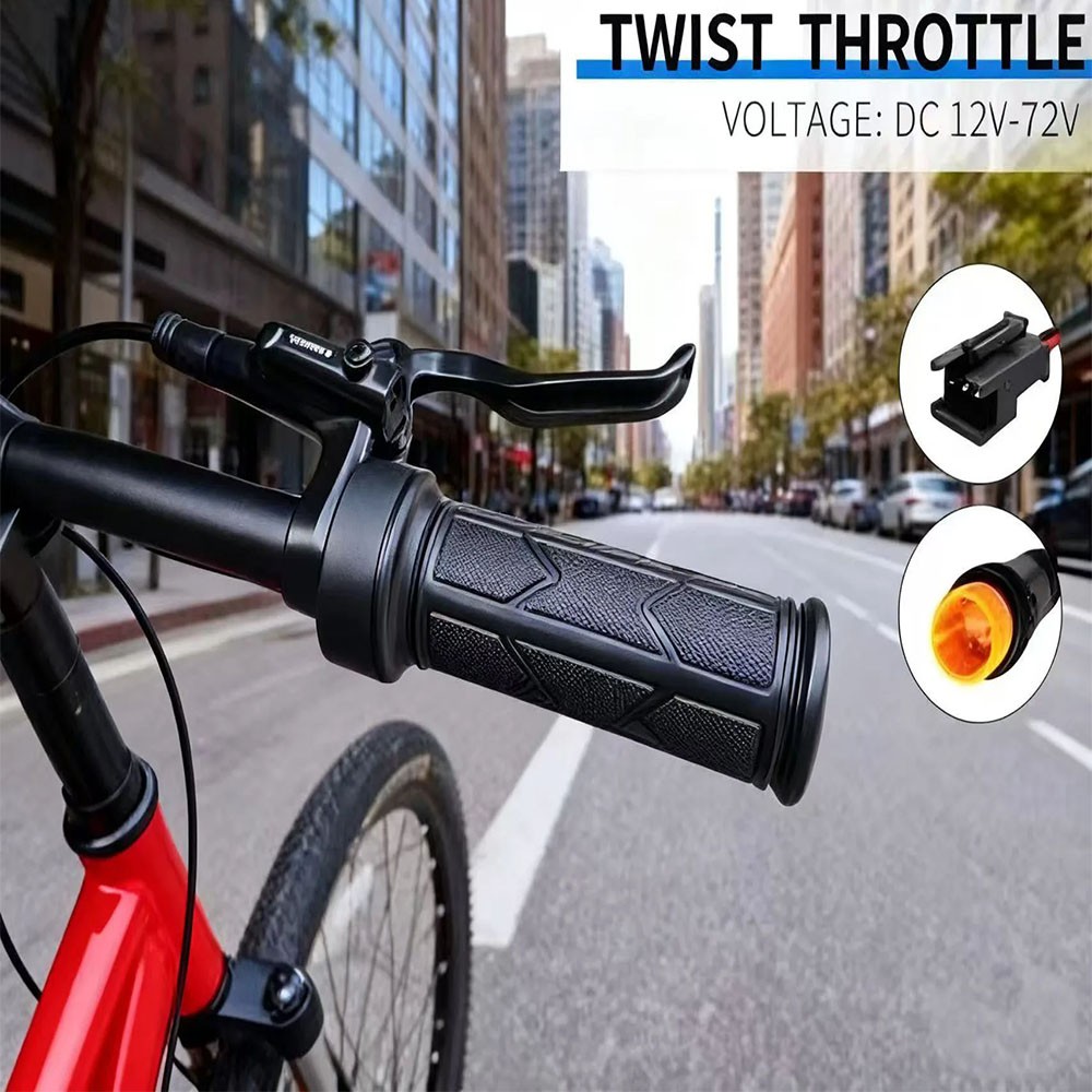 12V/24V/36V/48V/60V/72V E-bike 1921X Full Twist Throttle Handle Grips SM/WP