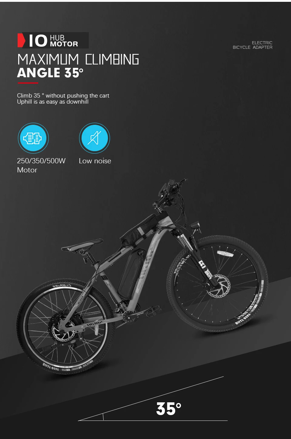 36V/48V 250W /350W /500W Electric Bike Front Rear Hub Motor Brushless Gear