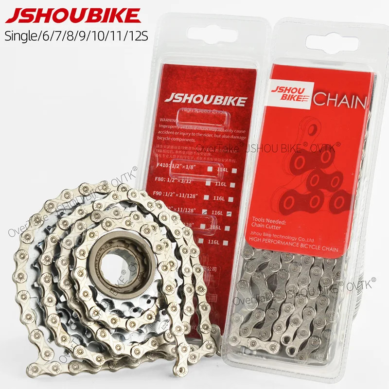 JSHOUIKE 1/6/7/8/9/10/11/12Speed Chain Mountain Road Bike Electroplating rust p