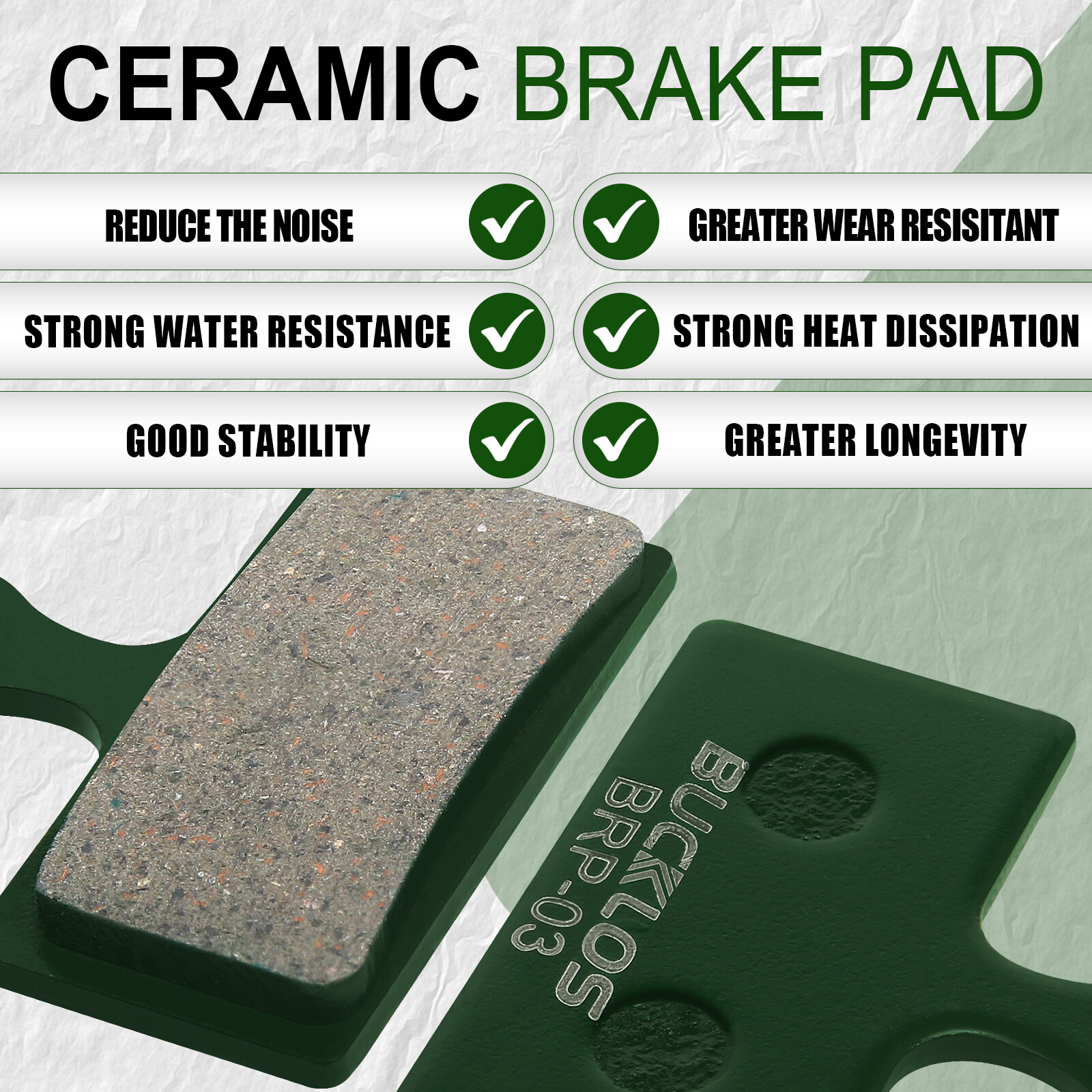 BUCKLOS BRP-03 Disc Brake Pad Resin Sintered-metal Ceramic MTB for Shimano G01S