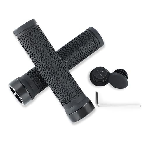 Bike Handlebar Grips 131mm Rubber Ergonomic Anti-Slip Bicycle Grips with Black