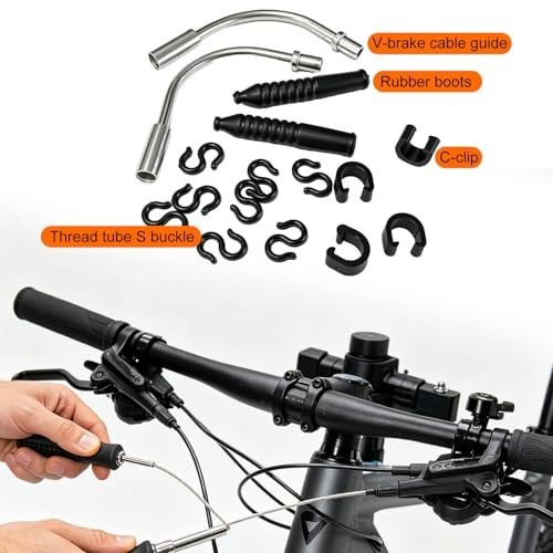 107PCS Stainless Steel Bike Cable Kit – Brake & Shift Cables, Cutters, Caps & O-