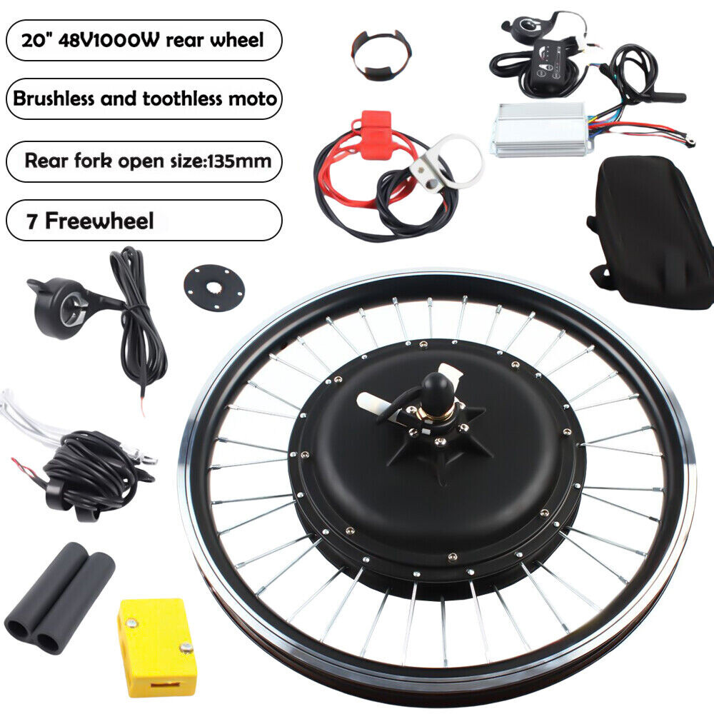 20 Inch eBike Electric Rear Wheel Hub Motor Bicycle Conversion Kit 48V