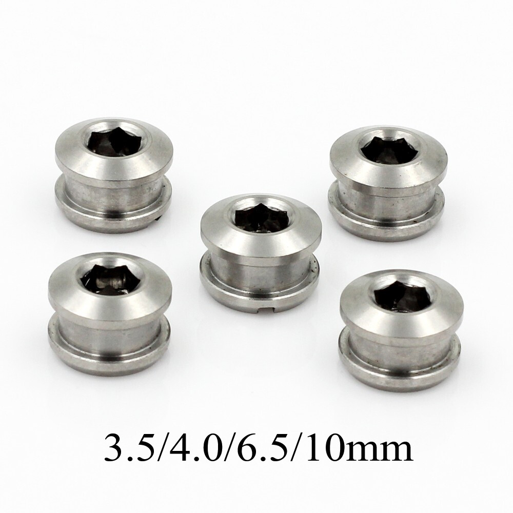 New Titanium Crankset Chainring Bolts M8 Nuts 3.5mm for Fixed Gear Track 5pairs