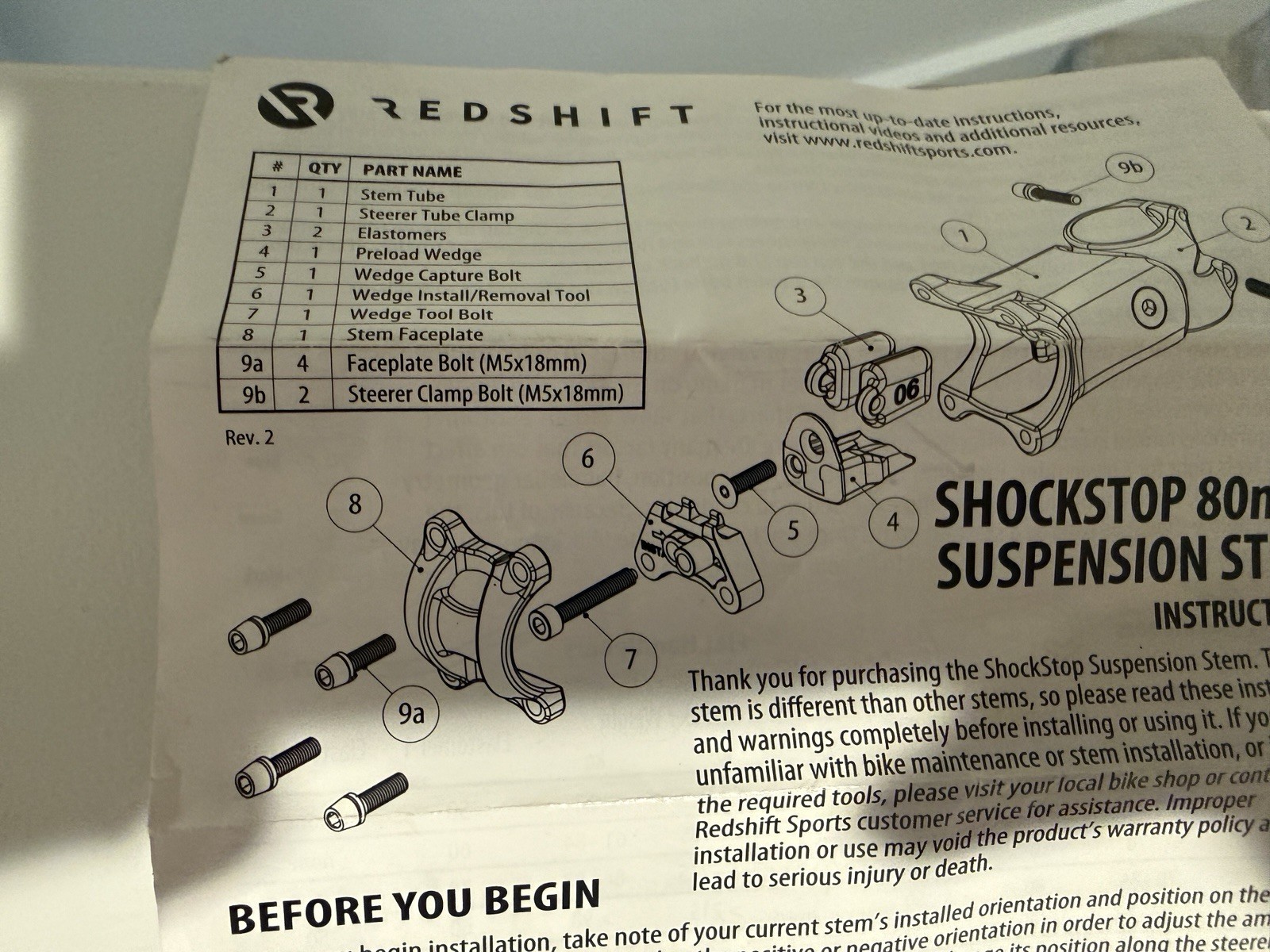 Redshift ShockStop PRO Suspension Stem – 80mm, 31.8 Clamp, +/-6, 1 1/8