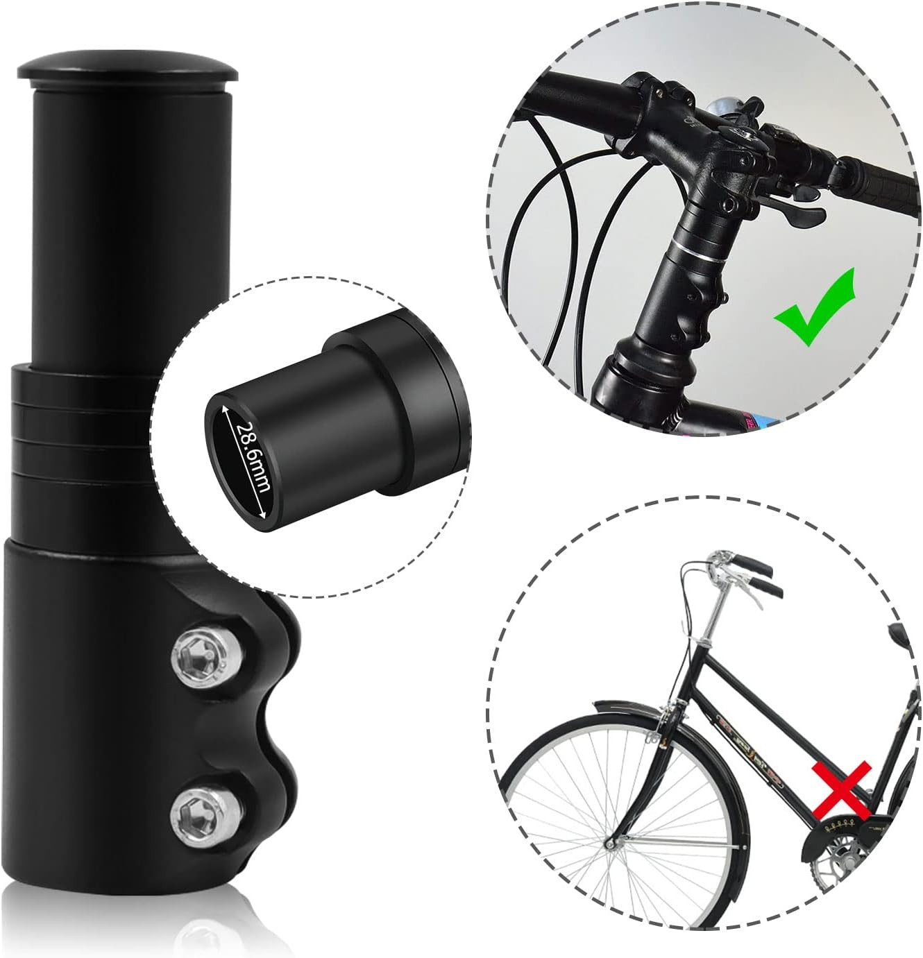 Mountain Bike Handlebar Front Fork Stem Riser Extender Extension Head Up Adaptor