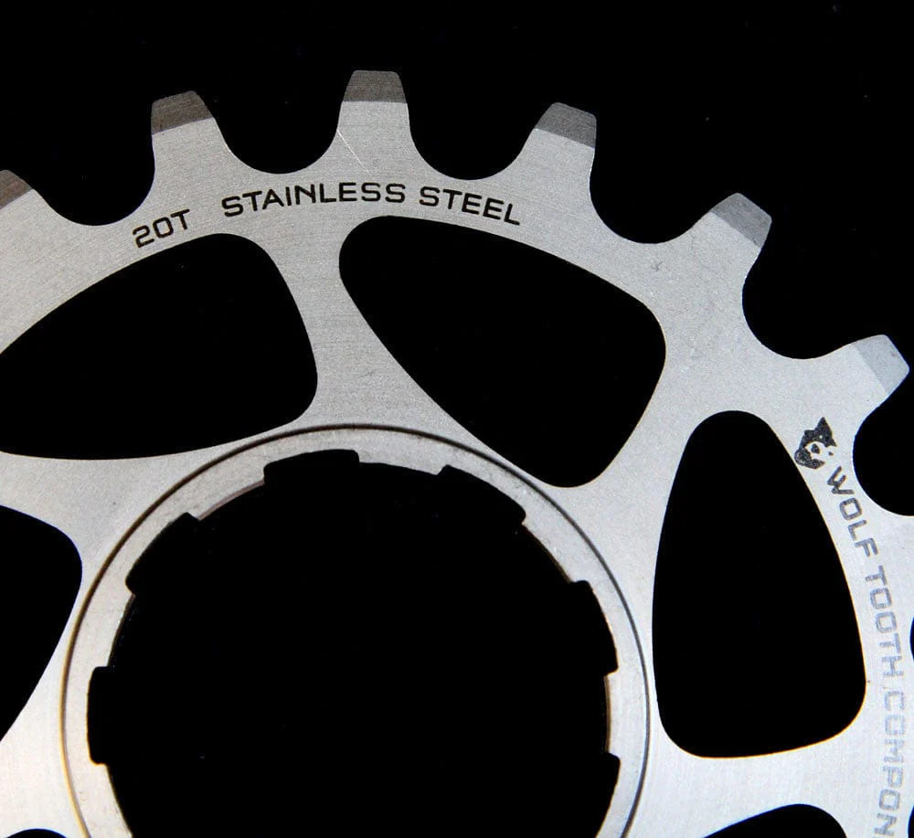 Wolf Tooth Single Speed Stainless Steel Cog – 20t, Compatible with 3/32″ Chains