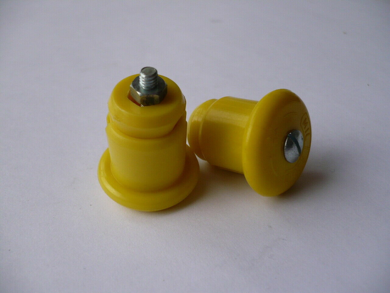 NOS Milremo screw type bar end plug yellow color in pair a14 us