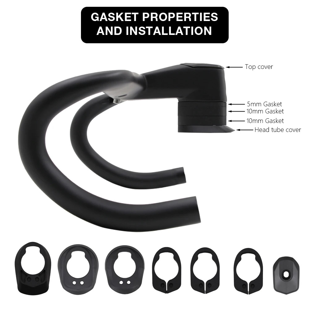 Aero Integrated Carbon Road Bicycle Handlebar 370mm-430mm for V5rs/V4rs/C68