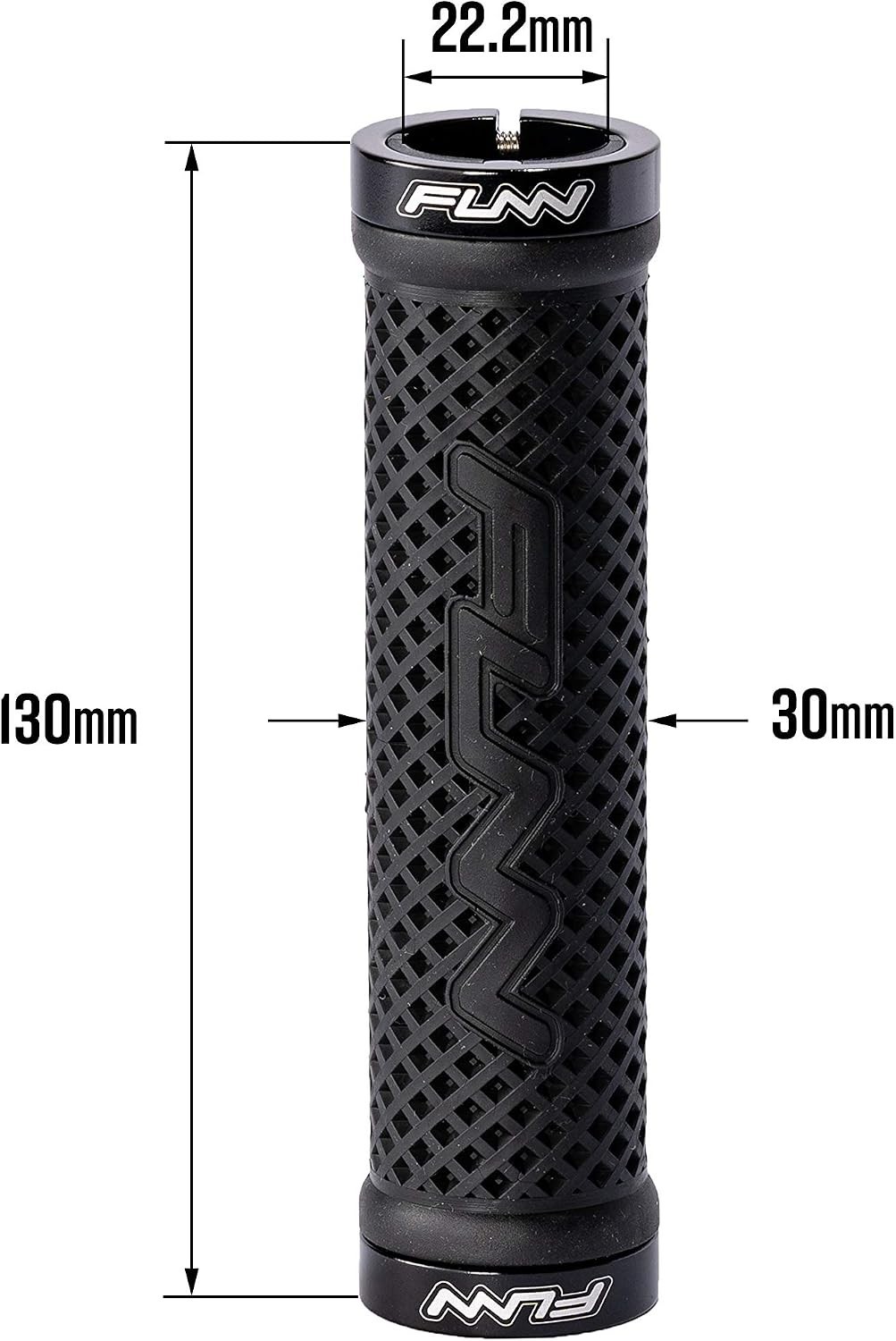 Funn Combat II Mountain Bike Handlebar Grips with Double Lock on Clamp, White