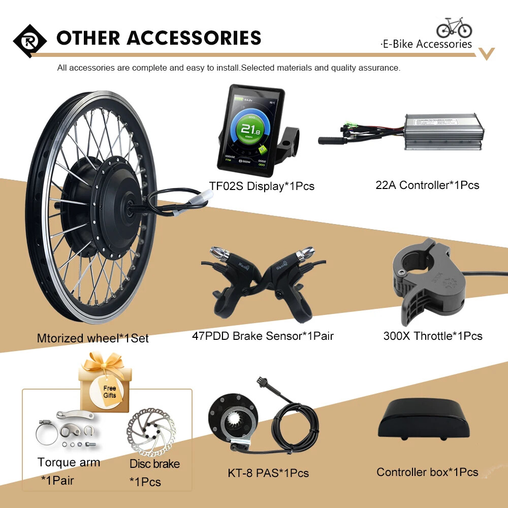 36V 48V 250W 350W 500W Mountain Electric Bike Brushless Front Wheel Hub Motor
