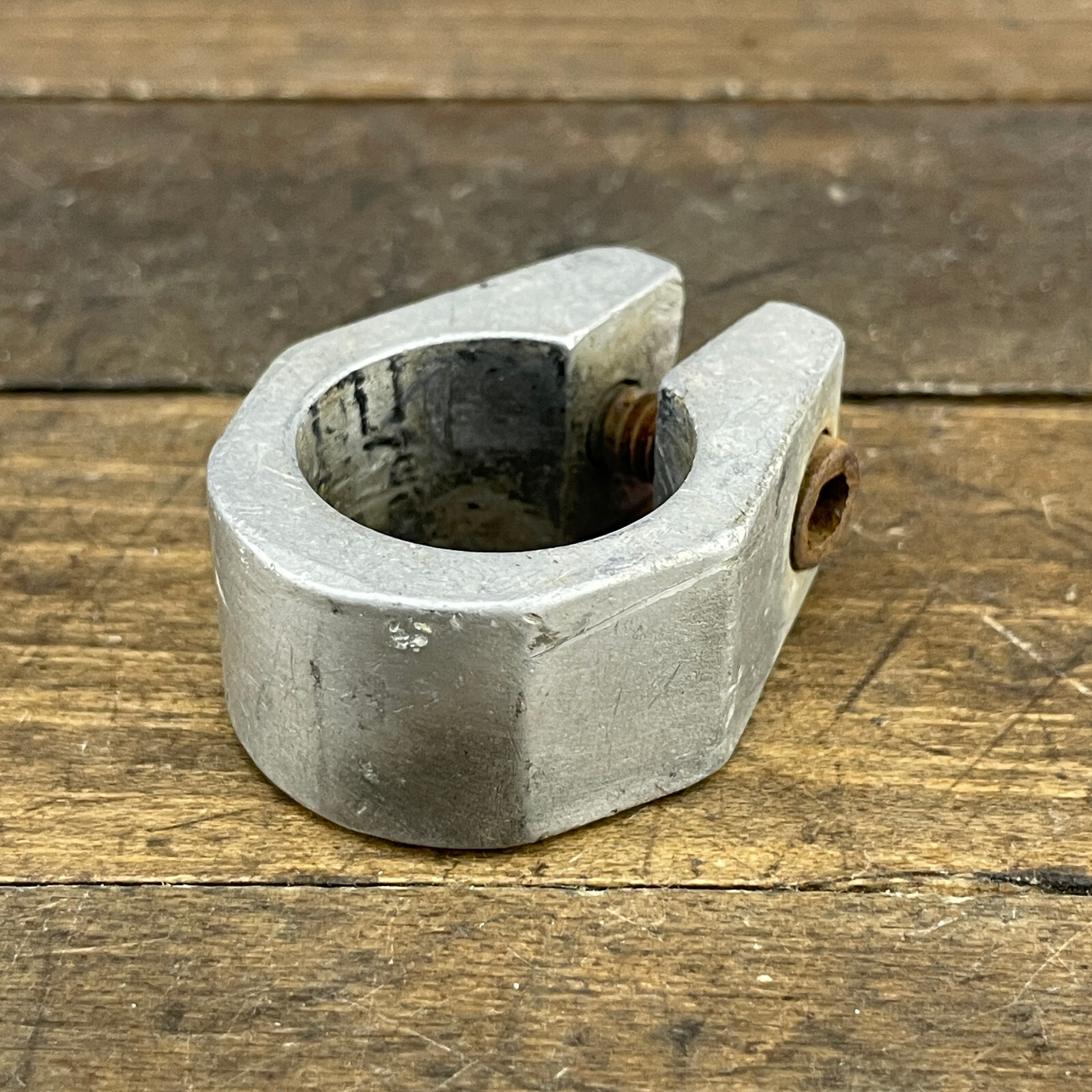Old School BMX Seatpost Clamp Silver Painted 80s 90s Fits Excalibur Race Bike
