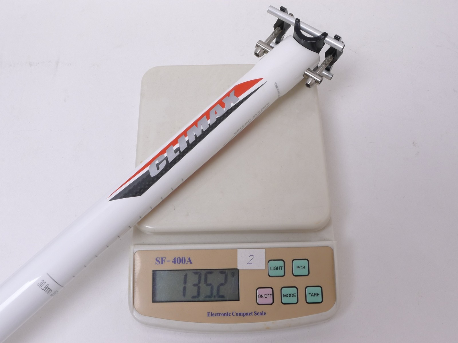 mr-ride 135g,30.9x350mm Climax SP02C 3K gloss carbon Seatpost Road MTB White