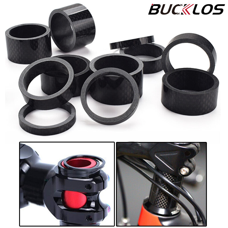 11PCS For MTB Stem Washers 3K Carbon Fiber Headset Spacers 1-1/8″ Expander Part