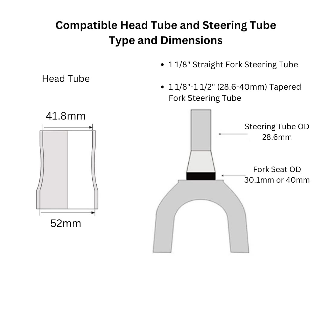 41.8/52mm Bike Headset, IS42 / IS52 (Integrated), with Sealed Bearings for St…